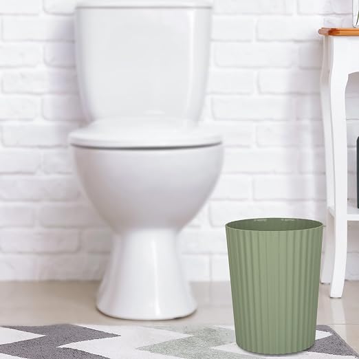 Small Bathroom Trash Can Plastic Wastebasket Garbage Can Green 2 Pack | Sturdy - Image 7