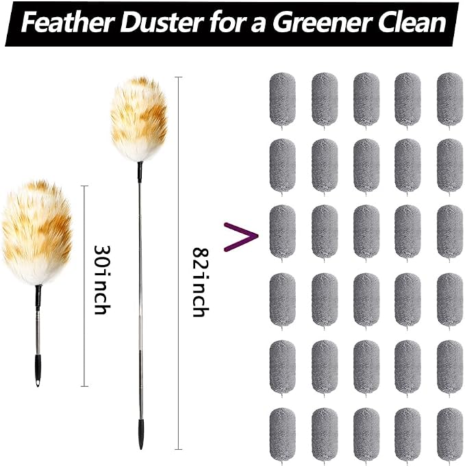 Extendable Lambswool Duster, Aluminum Handle | Single duster, Natural lambswool - Image 3