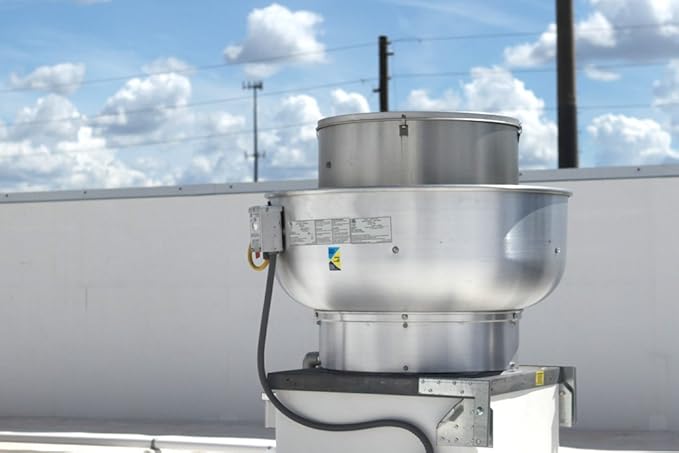 Professional Exhaust System with Stainless Steel Hood, Rooftop Fan & Curb (5' Wall Exhaust Hood)