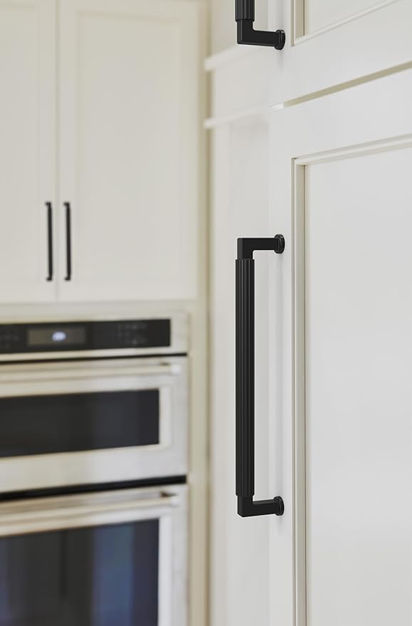 Amerock Ballard 7-9/16 inch (192mm) Center-to-Center Matte Black Cabinet Pull, BP37646MB