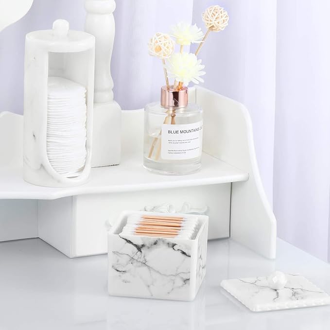 Luxspire Cotton Swab Box, Single Compartment Canister - Image 6