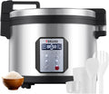 Commercial Rice Cooker, 15L/15.85QT Large Capacity Rice Cooker & Warmer 84 CUPS Cooked Rice, 1550W Fast Rice Cooker with 6 Preset Functions, LED Display, Non-stick Inner Pot for 25-35 People Use