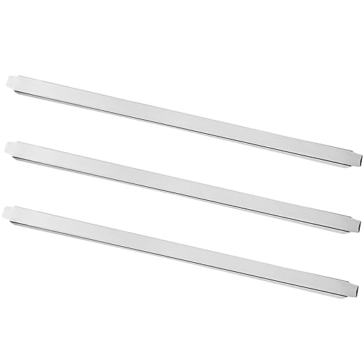 (Set of 3) 20" Stainless Steel Steam Table Adapter Bars – Hotel Pan Divider for Full & Fractional Size Pans (3, Top Lenth 21-inch, Bottom Lenth 20-inch)