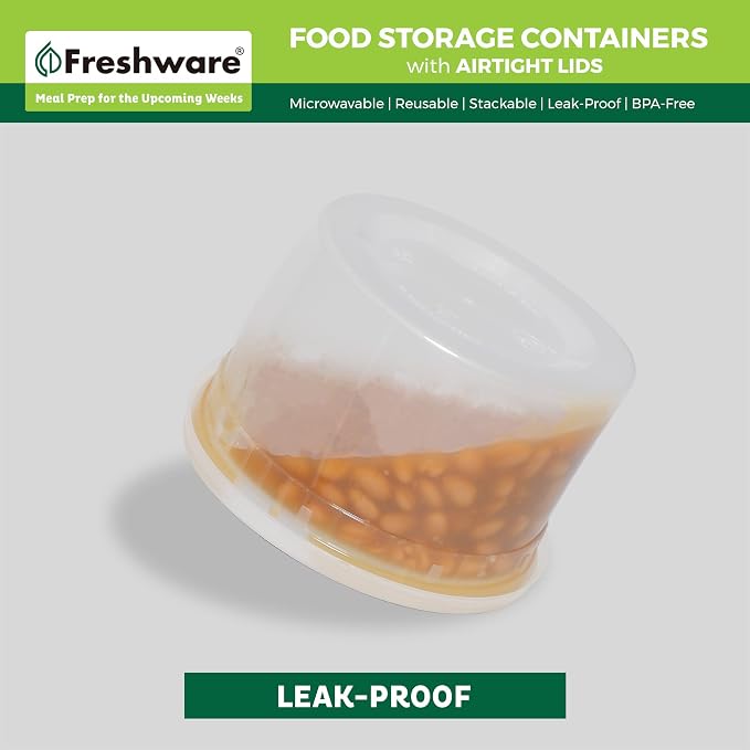 Freshware 1/2 Gallon Plastic Deli Food Storage Soup Containers - Image 4