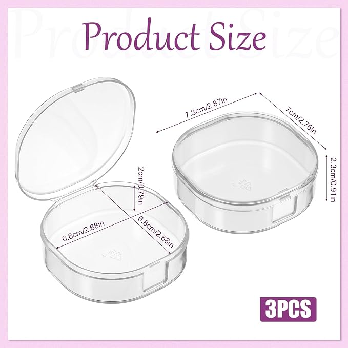 3 PCS Portable Cotton Round Holder, Plastic Cotton Pad Dispenser, Portable - Image 2