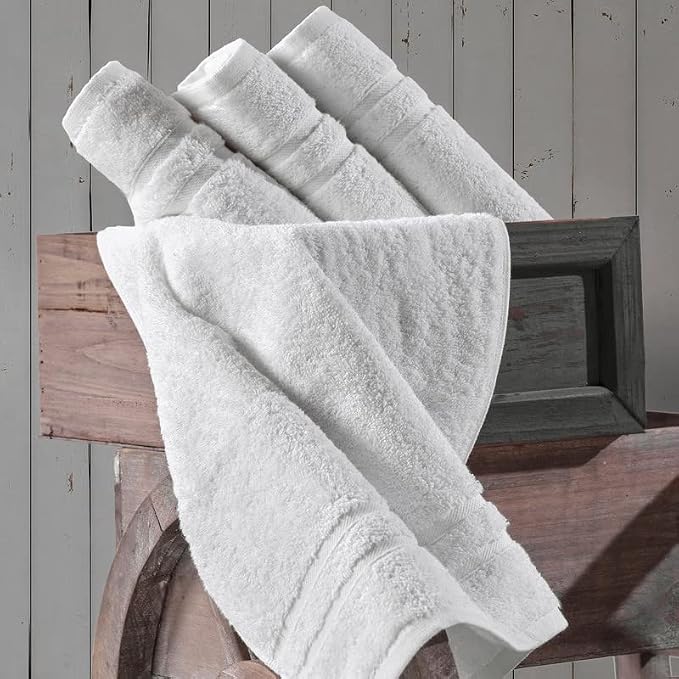 Hawmam Linen White Hand Towels for Bathroom, 16x29 Inch, Premium Turkish Cotton - Image 2
