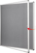 SWANCROWN Lockable Felt Bulletin Indoor Display Case Big Message Center Board with Aluminium Frame,38x38 inches (12xA4)