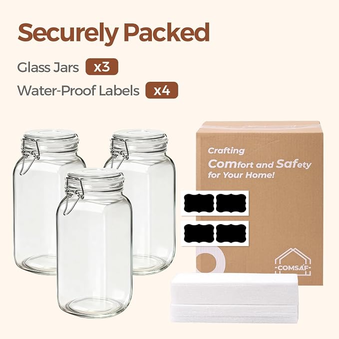 ComSaf Large Square Glass Jars - Image 8
