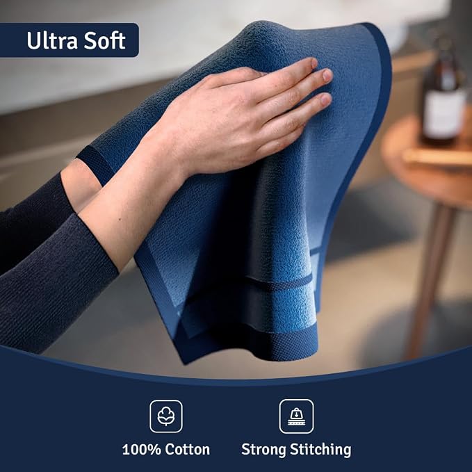 Creative Scents Cotton Fingertip Towels Set Blue - Image 5