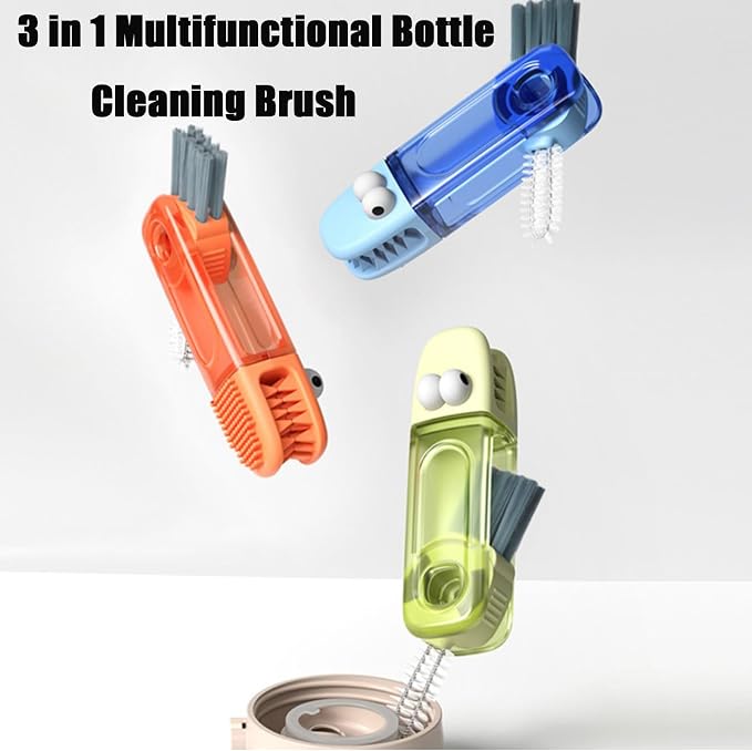 PandaEar 3-in-1 Crocodile Bottle Lid Cleaning Brush Set, Tiny Crevice Gap - Image 3
