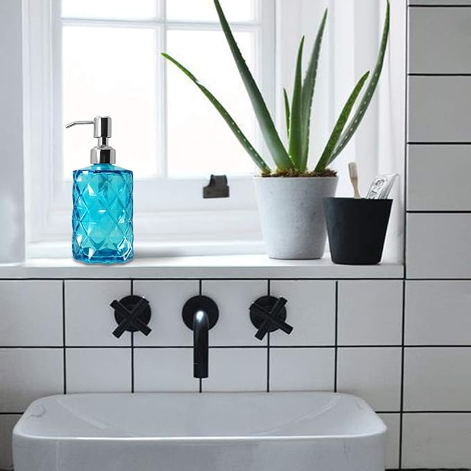 JASAI 12 Oz Diamond Design Soap Dispenser - Image 5
