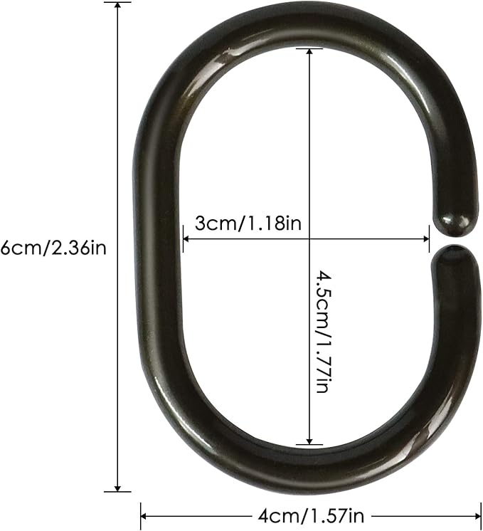 24 pcs Shower Curtain Rings Plastic Shower Curtain Hooks C-Shaped Rings Hook - Image 2