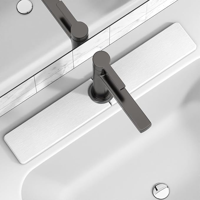 Premium Stone Faucet Mat for Kitchen Sink, 23.6" x 4" White | Quick Drying & by Unknown