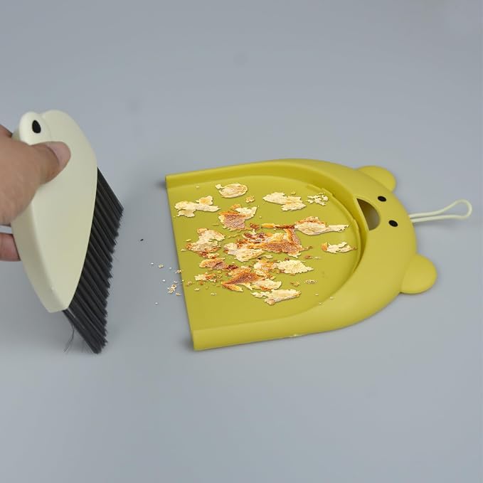 Mini Broom and Dustpan Set 6.2x6.3 Inches Compact Hand Broom - Image 3