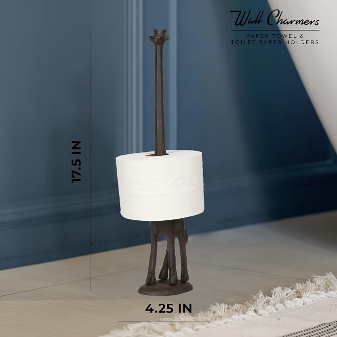 WallCharmers Rustic Paper Towel Holder, Metal Toilet or Kitchen Paper Holder - Image 6