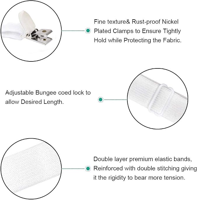 8Pcs Adjustable Bed Sheet Straps Clips, Elastic Mattress Sheet Fasteners Holder - Image 2