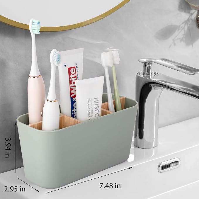 Toothbrush Holders Electric Tooth Brush and Toothpaste Organizer, 5 Slots - Image 2