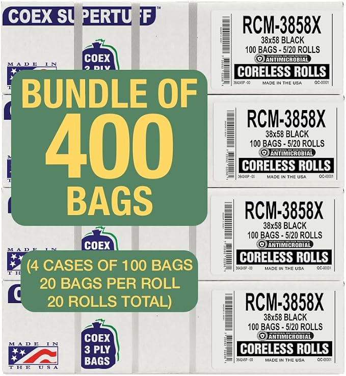Aluf Plastics - 3 Ply Trash Bags, 55-60 Gallon, 1.5 Mil - Image 9