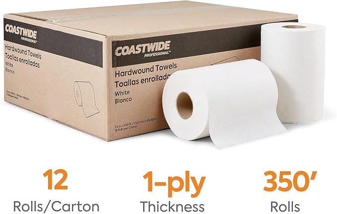 Coastwide Professional Hardwound Paper Towels, 12 Rolls - Image 2