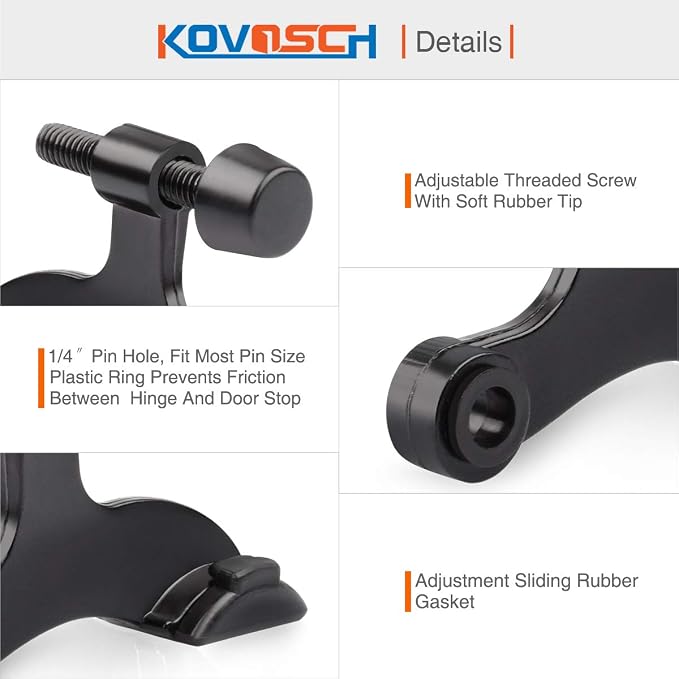 2 Pack Hinge Pin Door Stopper Black - Image 4