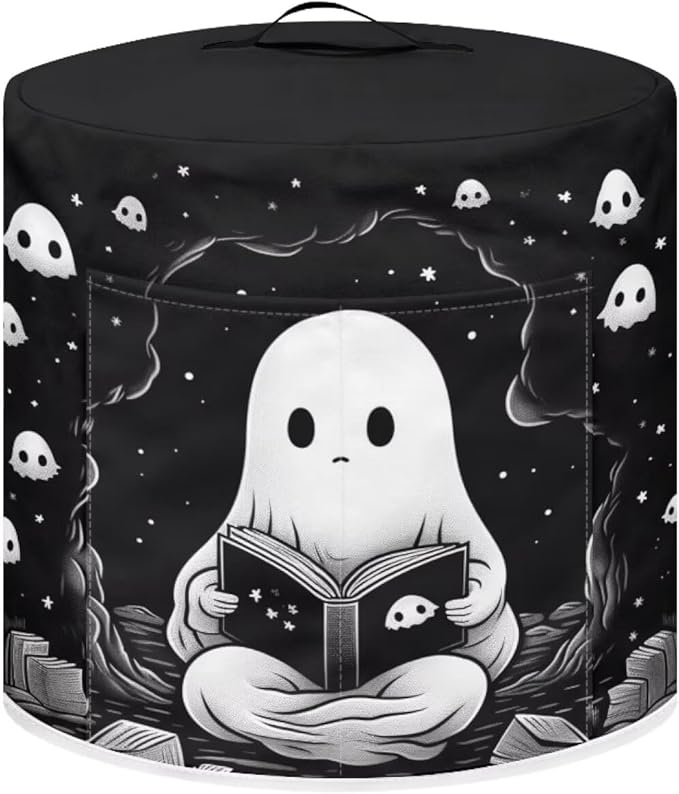 TODIYADDU Black Cute Ghost Pressure Cooker Cover for Women Trendy Instant Pot Cover with Top Handle and Pocket Kitchen Appliance Cover Dust Cover for 8 Quart Instant Pot and Extra Accessories Gifts