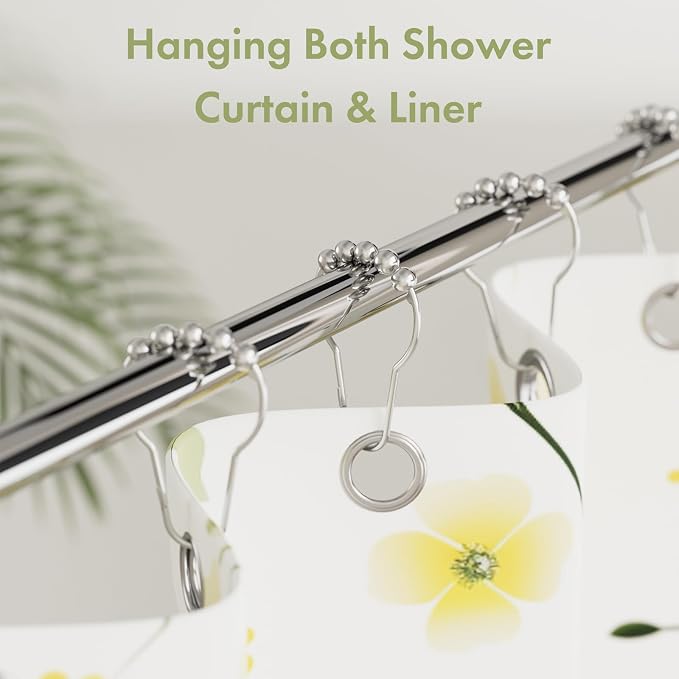 Shower Curtain Hooks, Decorative Shower Curtain Hooks Rust Proof Stainless - Image 2