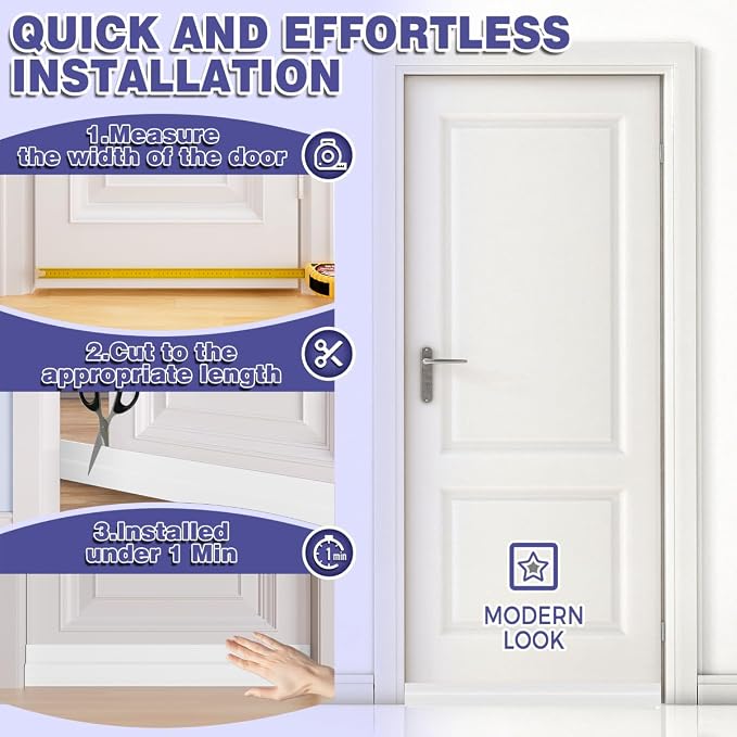 Door Draft Stopper, Adjustable Door Sweep - Image 8