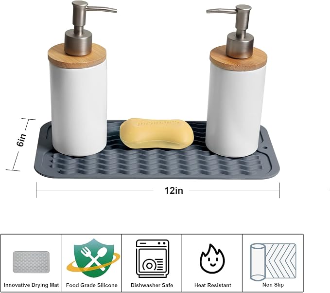 ZLR Silicone Sink Caddy & Sponge Holder, Dark Gray | Sink Organizer - Image 2