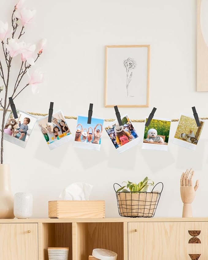 100 Pack Black Wooden Clothes Pins 2.9 Inch, Heavy-Duty Wood Clothespins | - Image 6