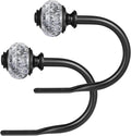 USFOOK Black Curtain Holdbacks, Decorative Drapery Tiebacks, 2 Pack/1 Pair | by USFOOK