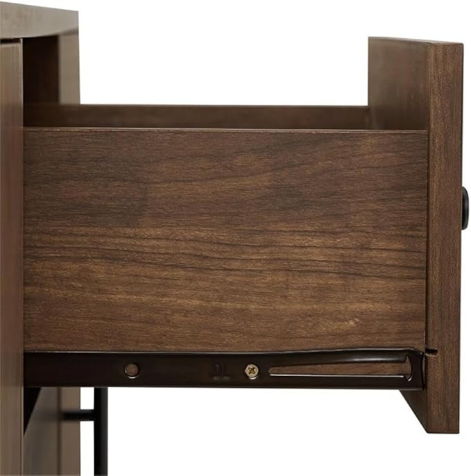 Pemberly Row 3-Drawer Mid-Century Wood Sideboard Buffet Cabinet in Brown
