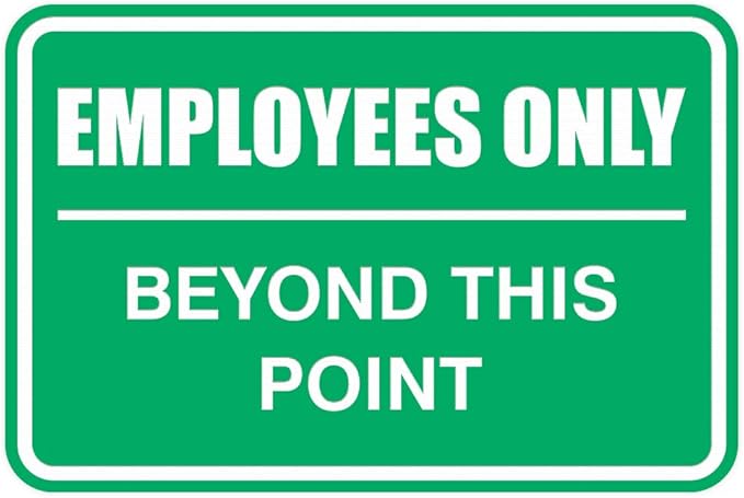 All Quality Classic Framed Employees Only Beyond This Point Wall or Door Sign | Easy to Install Business Signage - Small (Green) 1 Pack