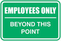 All Quality Classic Framed Employees Only Beyond This Point Wall or Door Sign | Easy to Install Business Signage - Small (Green) 1 Pack