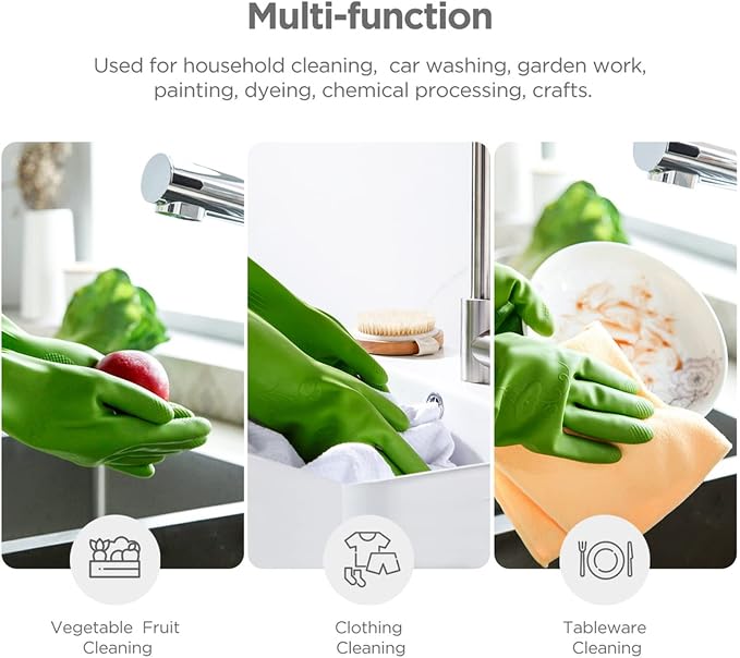 Rubber dishwashing gloves 3 or 6 Pairs - Image 2