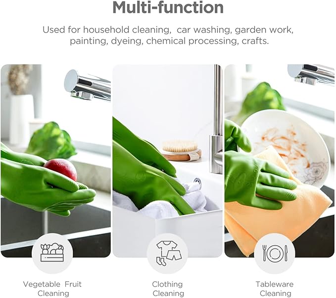 Rubber dishwashing gloves 3 or 6 Pairs - Image 2