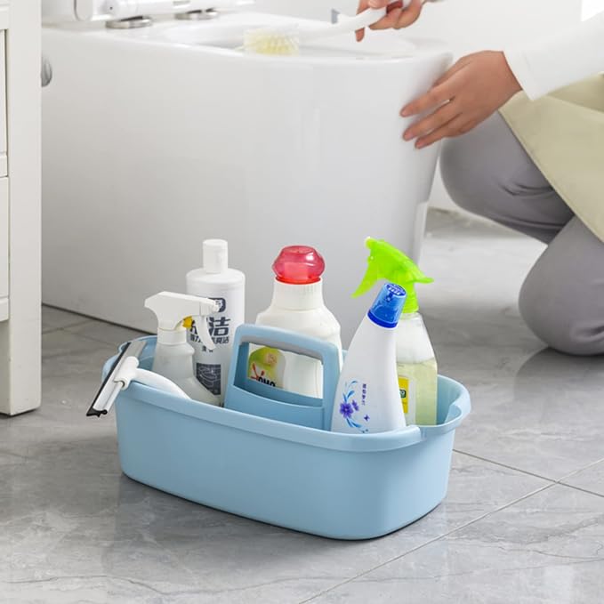 Large Cleaning Supplies Caddy Portable Shower Caddy Basket Blue 2 Pack - Image 3