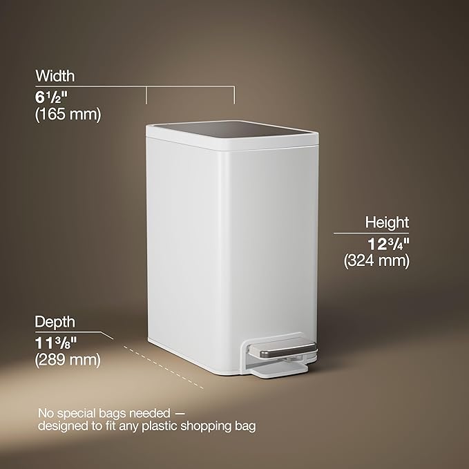 Kohler 6 Liter Stainless Steel Step Trash Can - Image 3