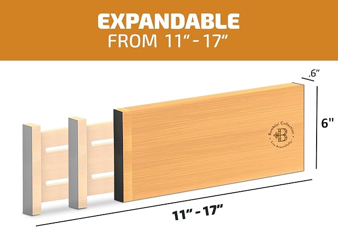6-Pack Drawer Dividers 6-Inch High Dresser Drawer Organizer 11.5 to 17 Inch | - Image 2