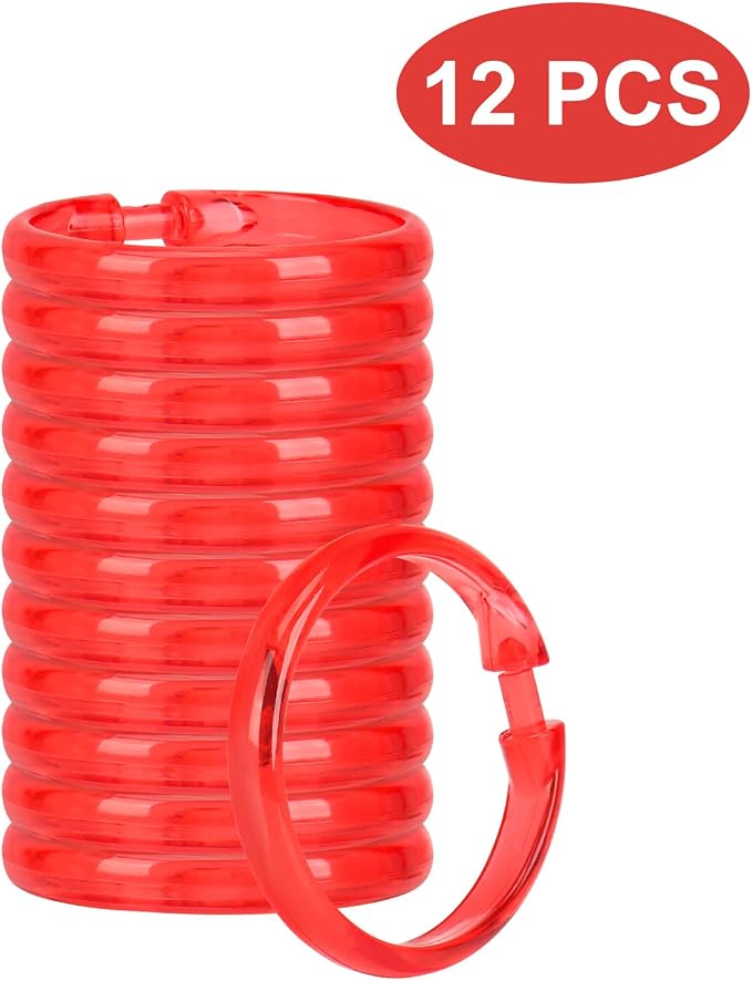 Red Shower Curtain Hooks - Image 7