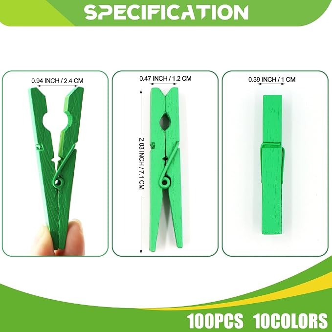 100 Pcs Colored Clothes pins - Image 7