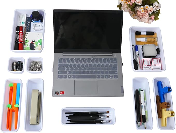 Kutesna 15PCS Interlocking Drawer Organizer, Plastic Desk Organizer Set | - Image 7