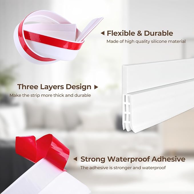 Ohuhu Door Draft Stopper, for interior exterior doors, 3-layer soundproof - Image 4