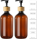 KASUNTING Amber Soap Dispenser Plastic, 17 Fl Oz Hand and Dish Dispenser Set by ALPIRIRAL