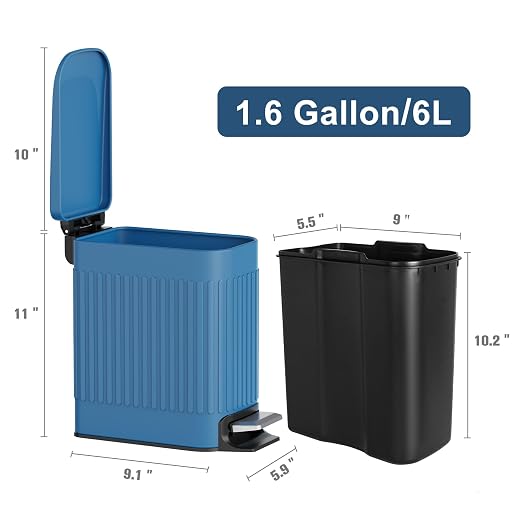 TrashAid Slim Bathroom Trash Can - Image 8