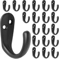 IBosins 20PCS Coat Hooks Wall Mounted Black Single Prong Robe Hook | Hanging by IBosins