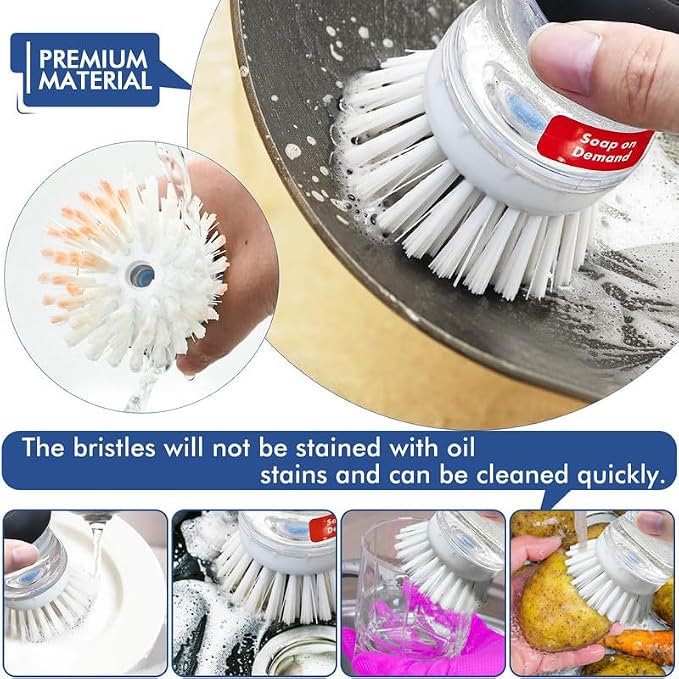 Palm Brush Refills for OXO Soap Dispensing Dish Brush | 8 Pack Cleaning - Image 3