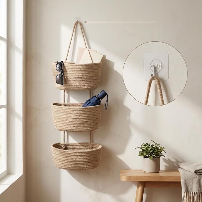 Hanging Wall Basket, Over the Door Hanging Basket - Image 4
