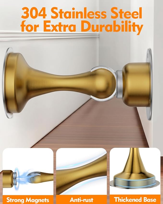 Magnetic Door Stoppers for Wall Door Catch Door Holder to Keep Door Open | 2 - Image 5