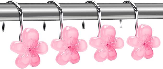 Flower Decorative Shower Curtain Hooks, Glow in The Dark - Image 4