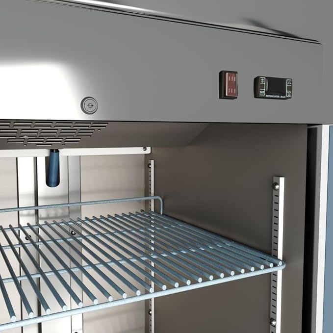 Commercial Refrigerator 1-Door Solid Upright Reach in Stainless Steel NSF 27" Width, Capacity 17.2 Cuft, Bottom Mounted Restaurant Quality Kitchen Cooler Fridge AKR-06881, NSF Certified
